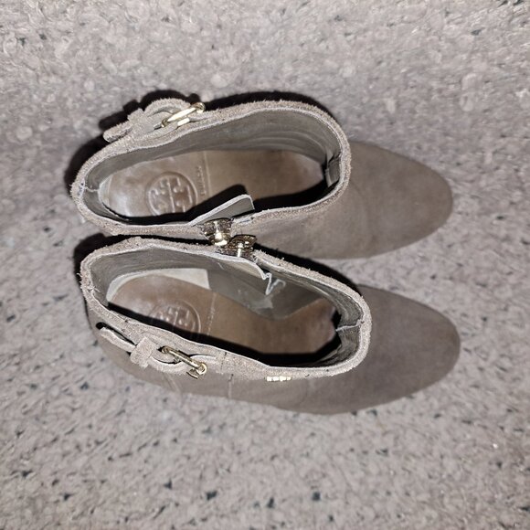 TORY BURCH-Milan-Medium Brown Suede-Heeled Ankle Boots-Sze 7.5-Excellent - Picture 7 of 8